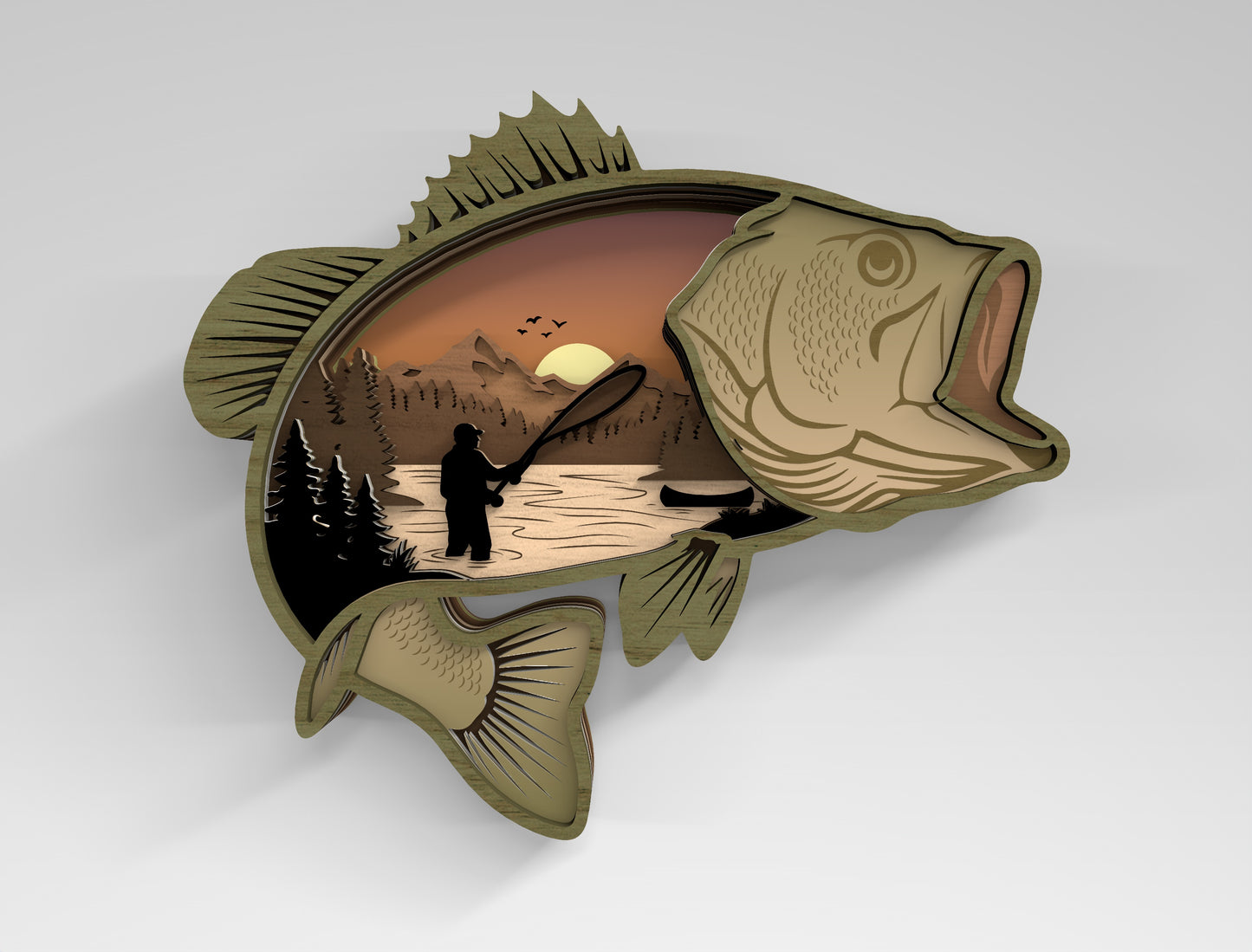 Fish SVG Bundle for Glowforge xTool LightBurn Multilayer Laser Cut File