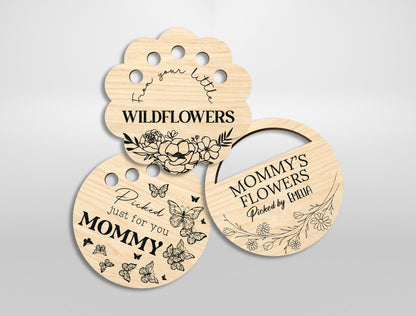 Jar Topper Flower Holder SVG Bundle Engraved Mom for Glowforge and xTool