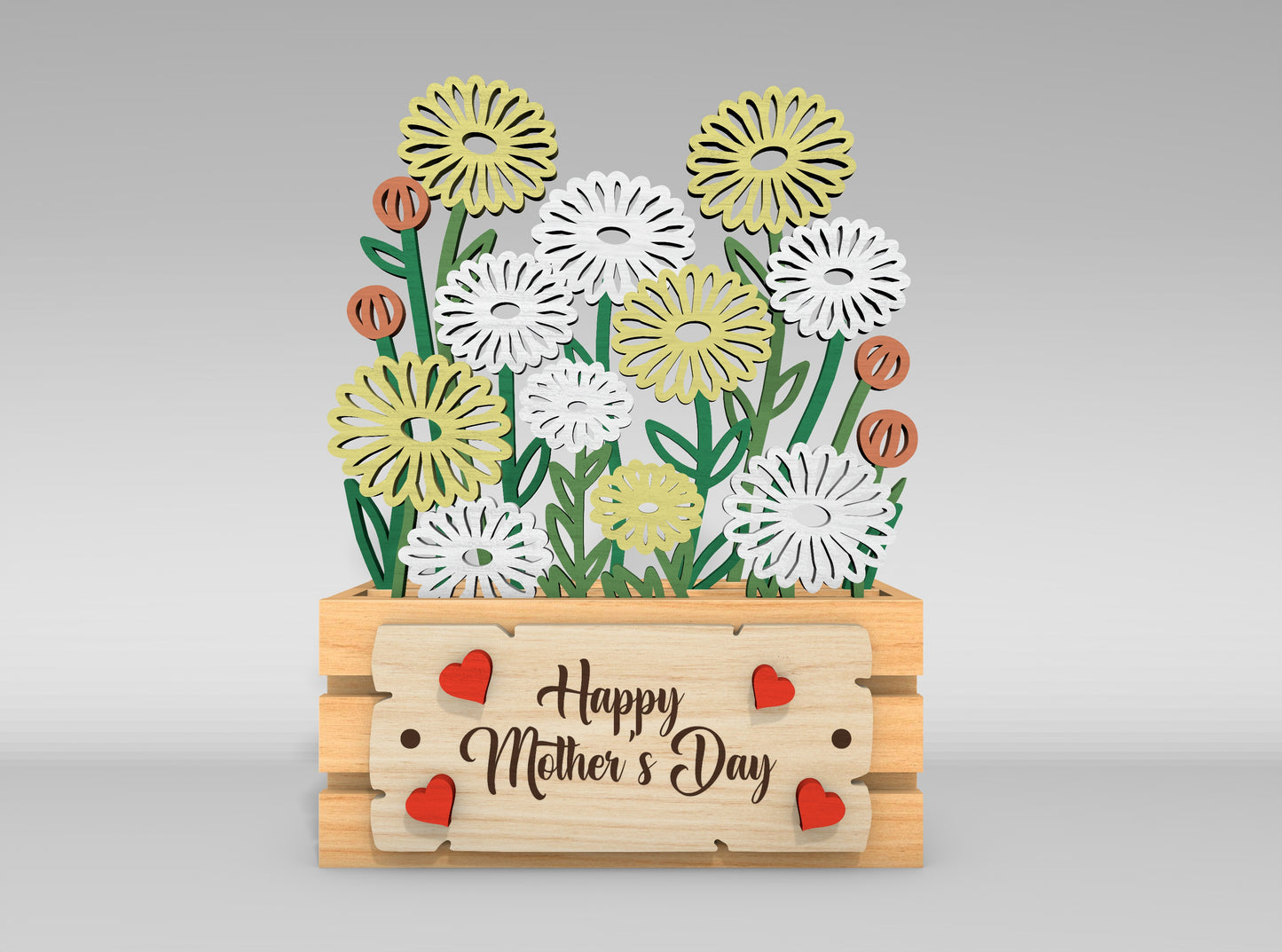 Mother's Day Floral Box Sign SVG Bundle for xTool and LightBurn