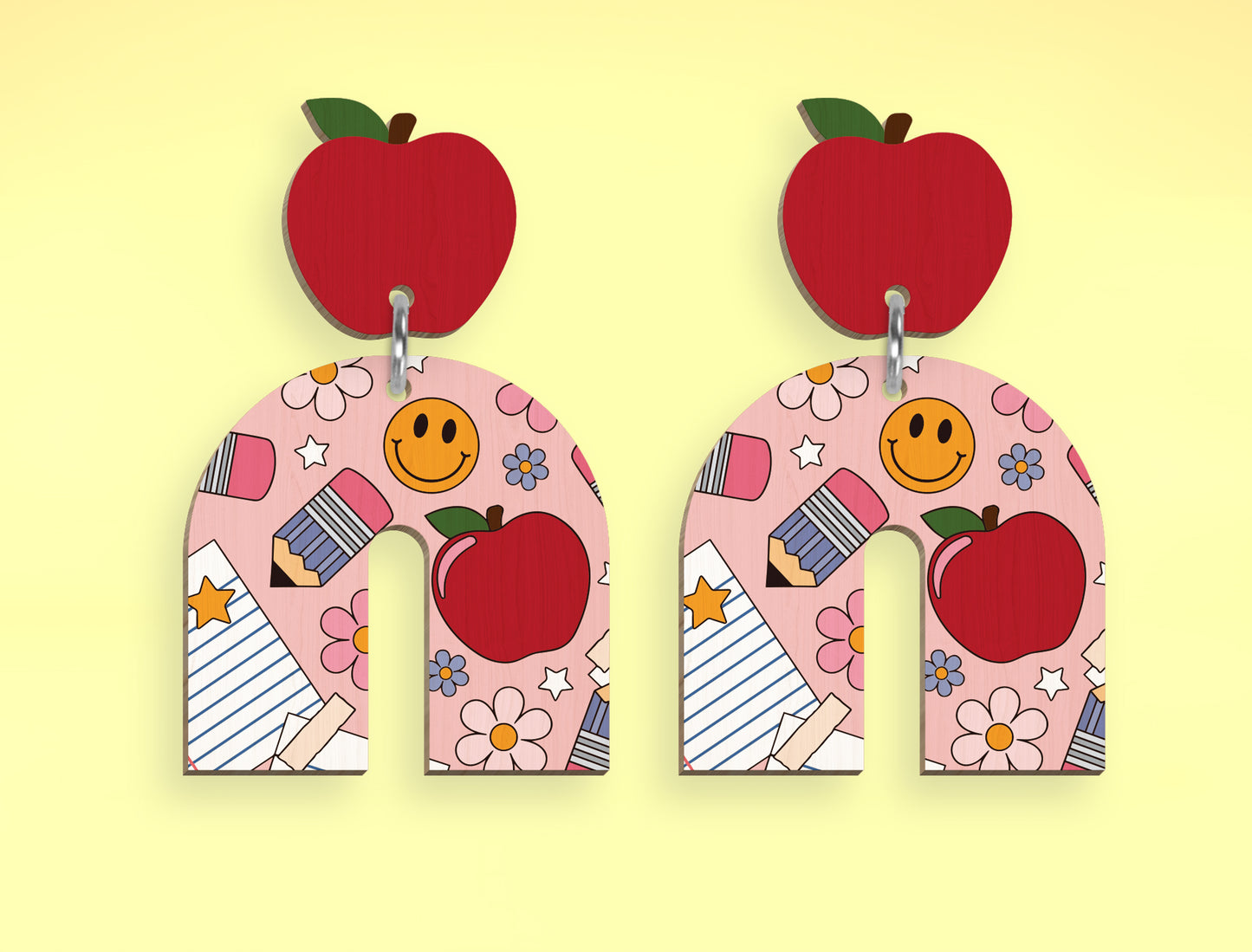 Teacher Arch Earrings SVG Laser Cut File for Glowforge and xTool
