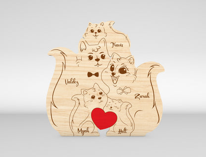 Squirrel Family Puzzle Sign SVG Laser Cut File for Glowforge and LightBurn