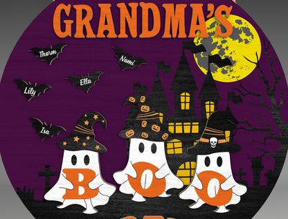 Halloween Grandma Ghost Family Sign SVG for xTool Glowforge