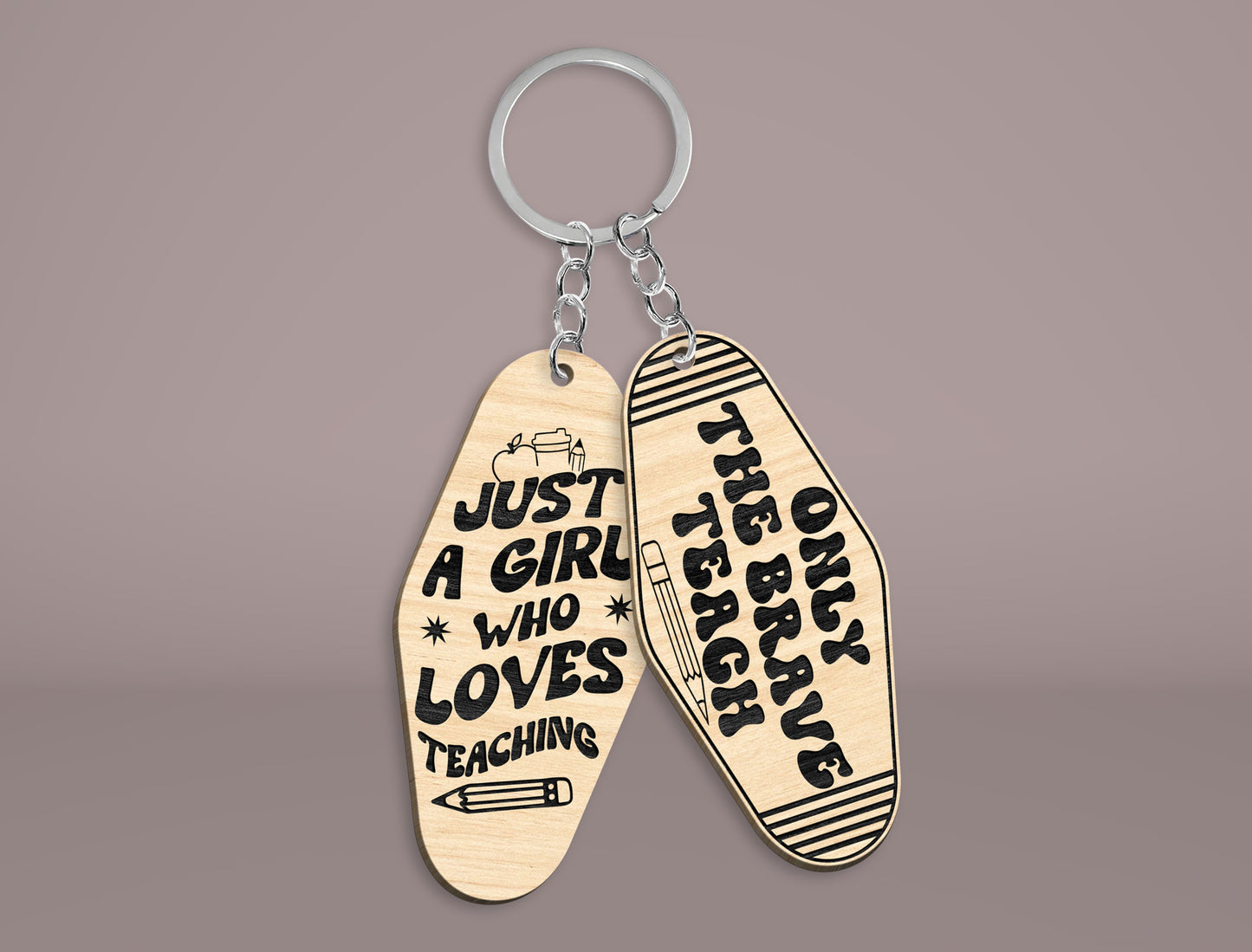 Teacher Motel Keychain SVG Bundle Laser Cut File for xTool and Glowforge