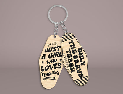 Teacher Motel Keychain SVG Bundle Laser Cut File for xTool and Glowforge