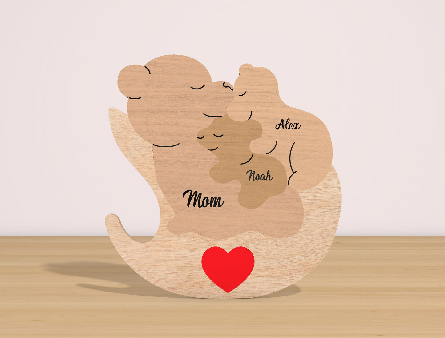 Personalized Mama Bear Puzzle Sign SVG Bundle for LightBurn and xTool