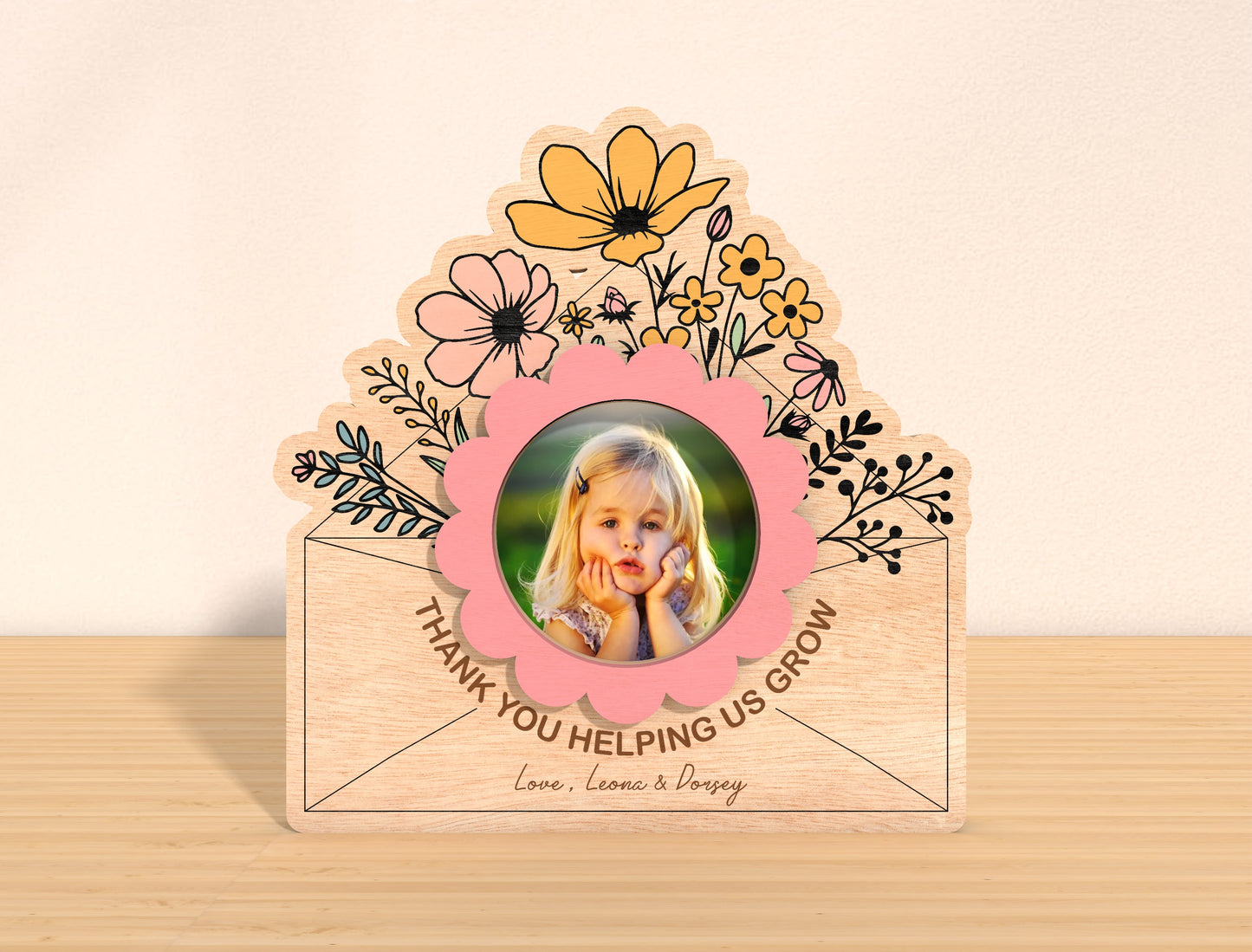 Mom Photo Frame Stand SVG Bundle Floral for xTool and LightBurn