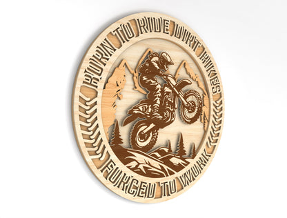 "Born To Ride" Motocross Dad Sign SVG Laser Cut File for LightBurn and Glowforge