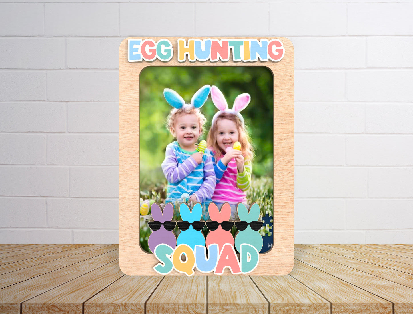 Egg Hunting Squad Photo Frame SVG Bundle for Glowforge and xTool