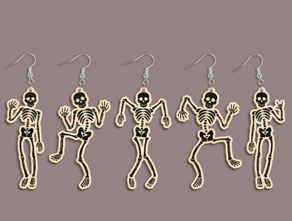 Halloween Skeleton Dangle Earrings SVG Bundle 26 Designs for xTool LightBurn