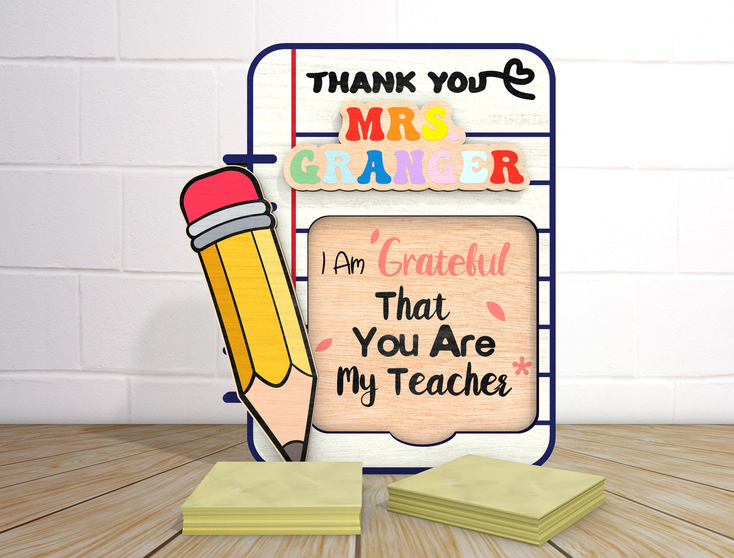 Teacher Sticky Note Holder SVG Bundle for Glowforge and LightBurn