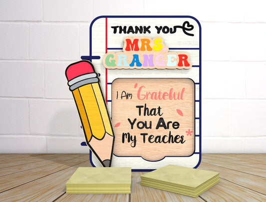 Teacher Sticky Note Holder SVG Bundle for Glowforge and LightBurn