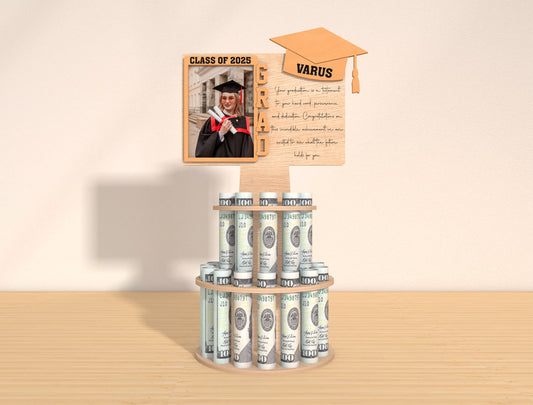 Graduation Money Cake Photo Frame SVG for Glowforge and LightBurn