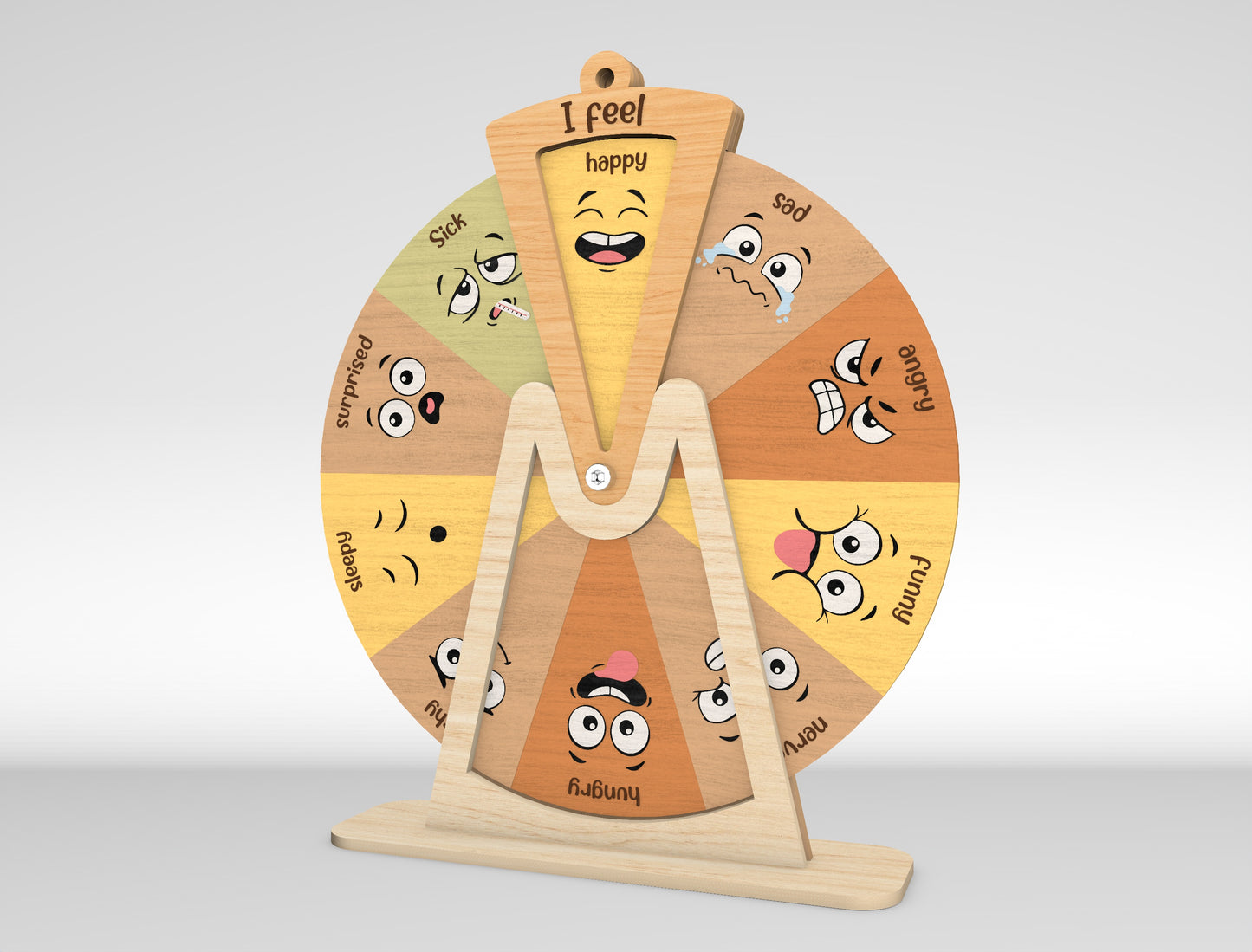 Feelings Wheel SVG for Glowforge xTool Wooden Emotion Chart Laser Cut File