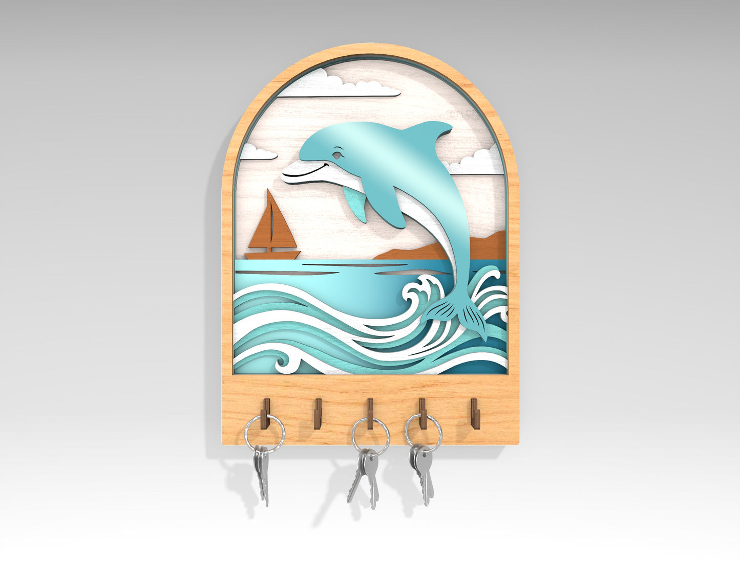 Coastal Key Holder SVG Bundle Laser Cut File for Glowforge Users