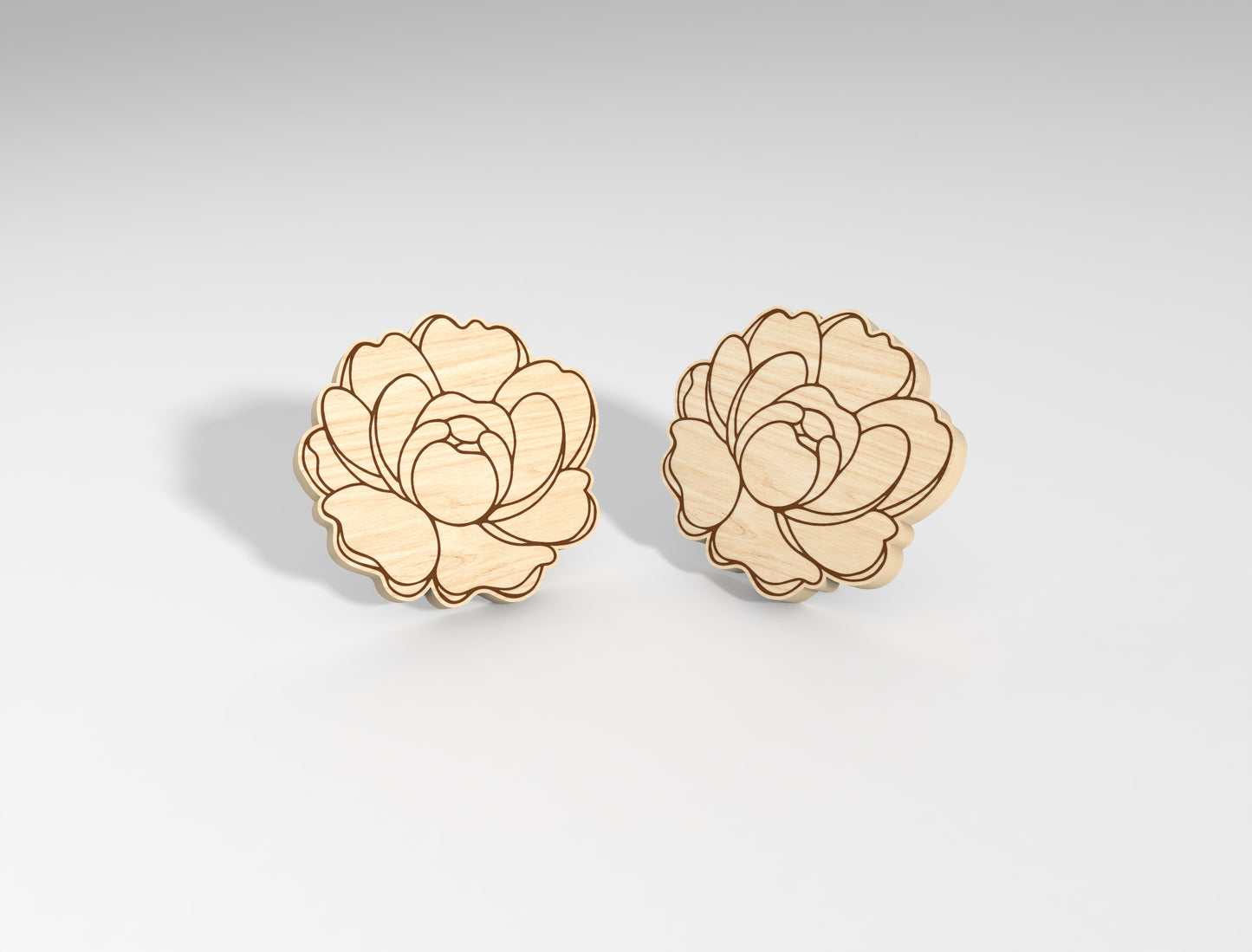 Flower Stud Earring SVG Bundle Minimal Floral for Glowforge and xTool