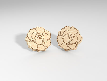 Flower Stud Earring SVG Bundle Minimal Floral for Glowforge and xTool