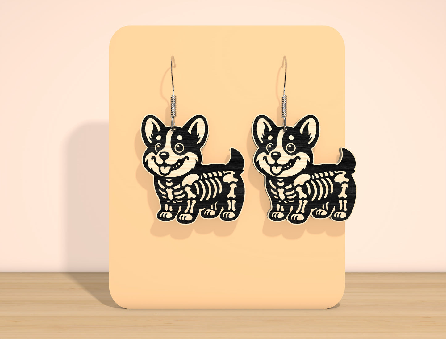 Skeleton Dog Earrings SVG Bundle for Glowforge xTool LightBurn