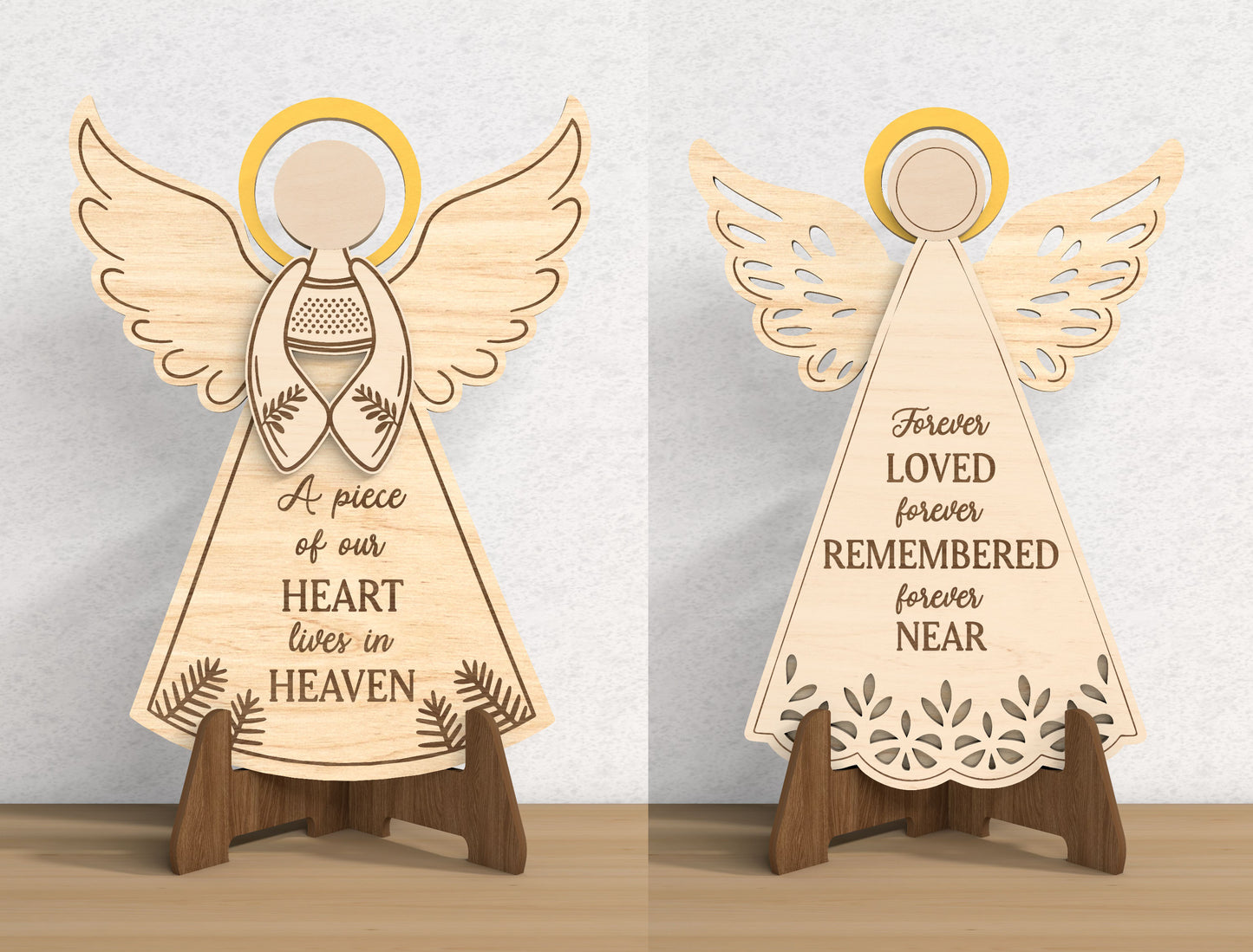 Angel Memorial Ornament SVG Bundle for Glowforge and xTool