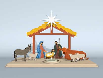Nativity Scene Tabletop SVG Bundle Laser Cut File for Glowforge xTool LightBurn