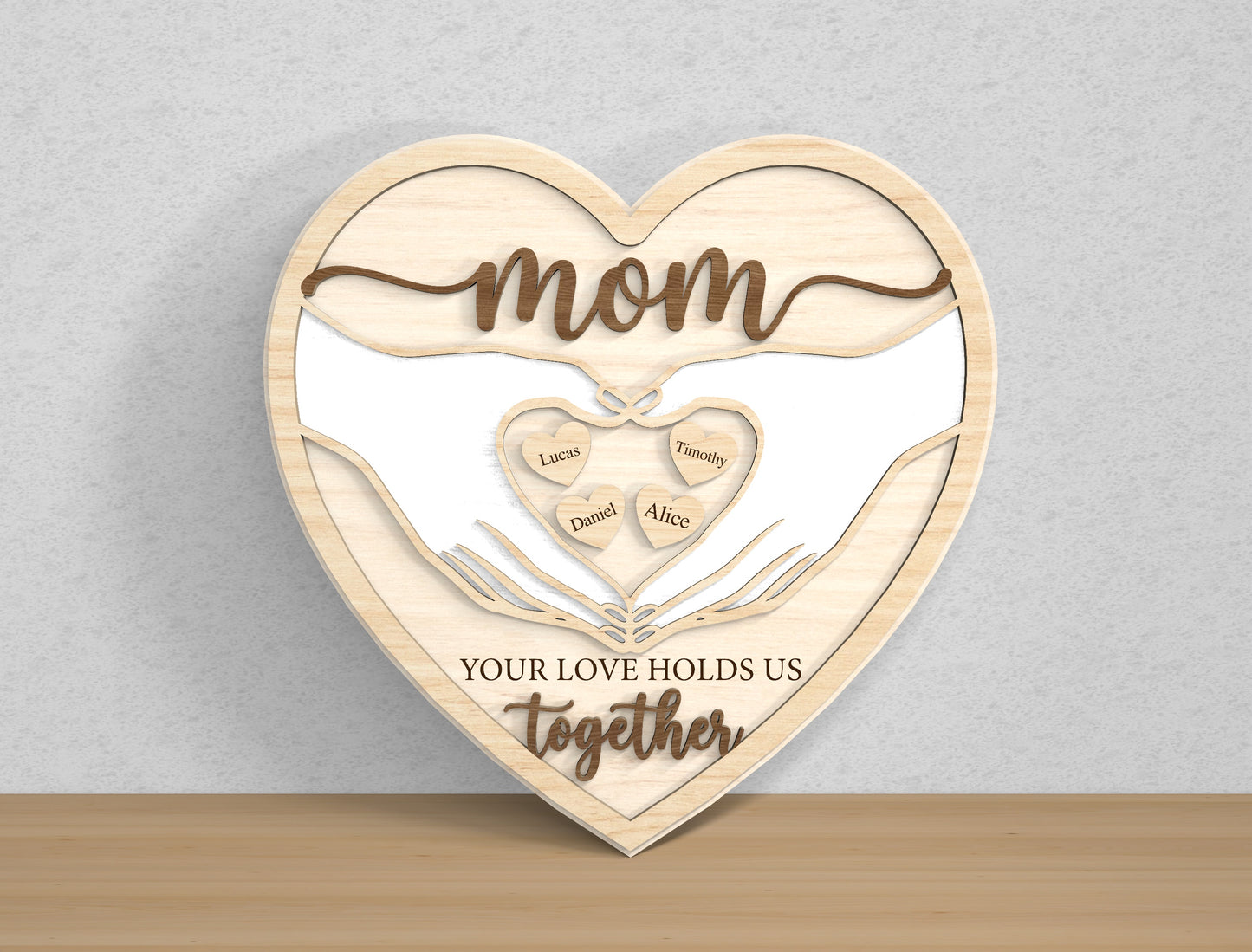 Personalized Family Name Mom Sign SVG Bundle for Glowforge
