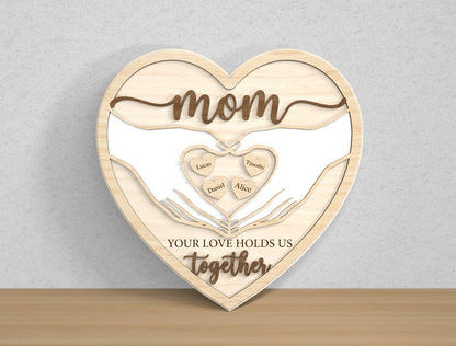 Personalized Family Name Mom Sign SVG Bundle for Glowforge