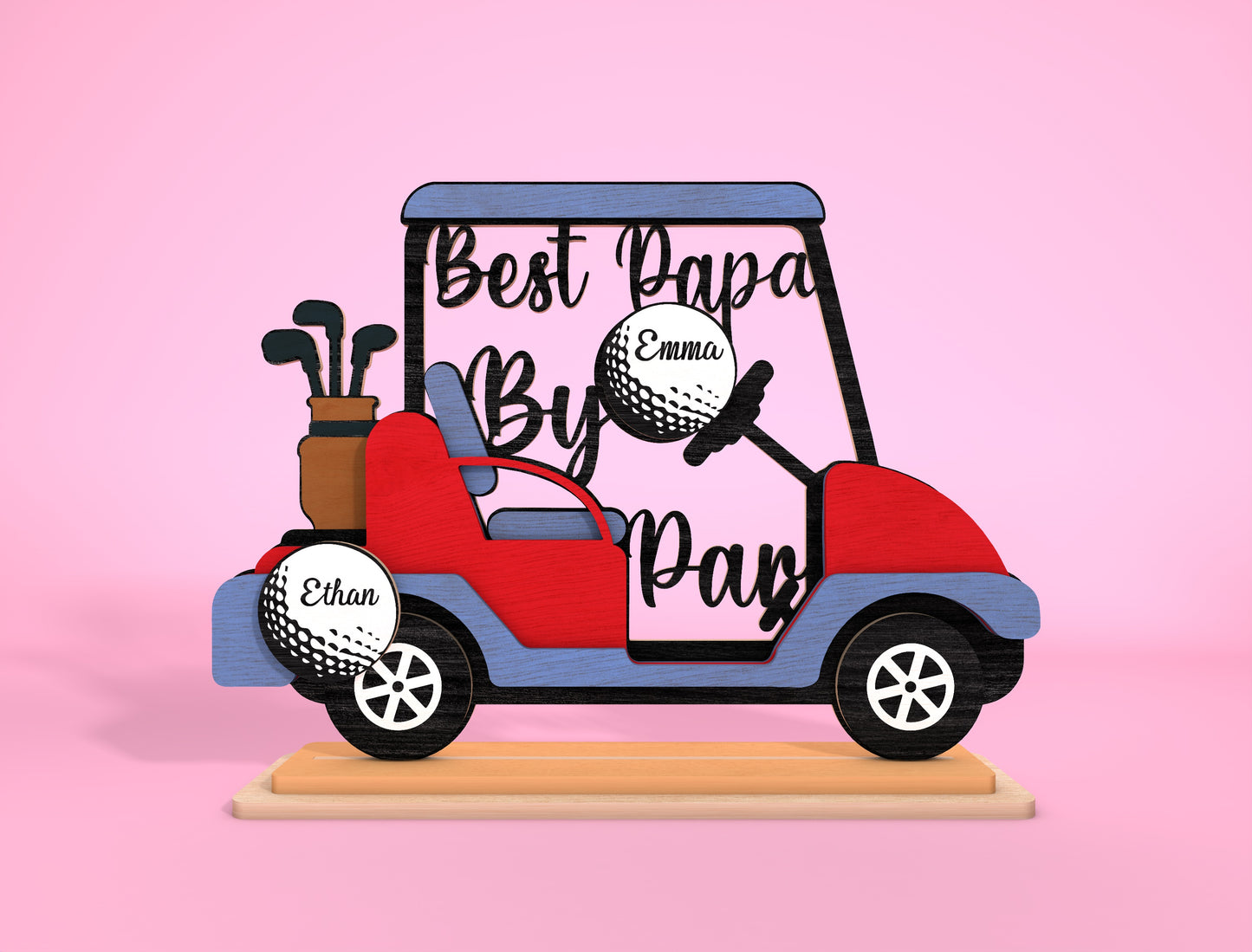 Personalized Golf Cart Dad Sign SVG Laser Cut File for Glowforge and LightBurn