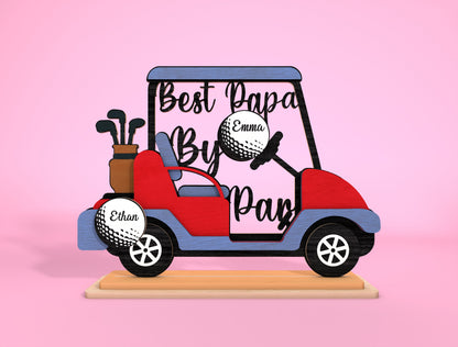 Personalized Golf Cart Dad Sign SVG Laser Cut File for Glowforge and LightBurn