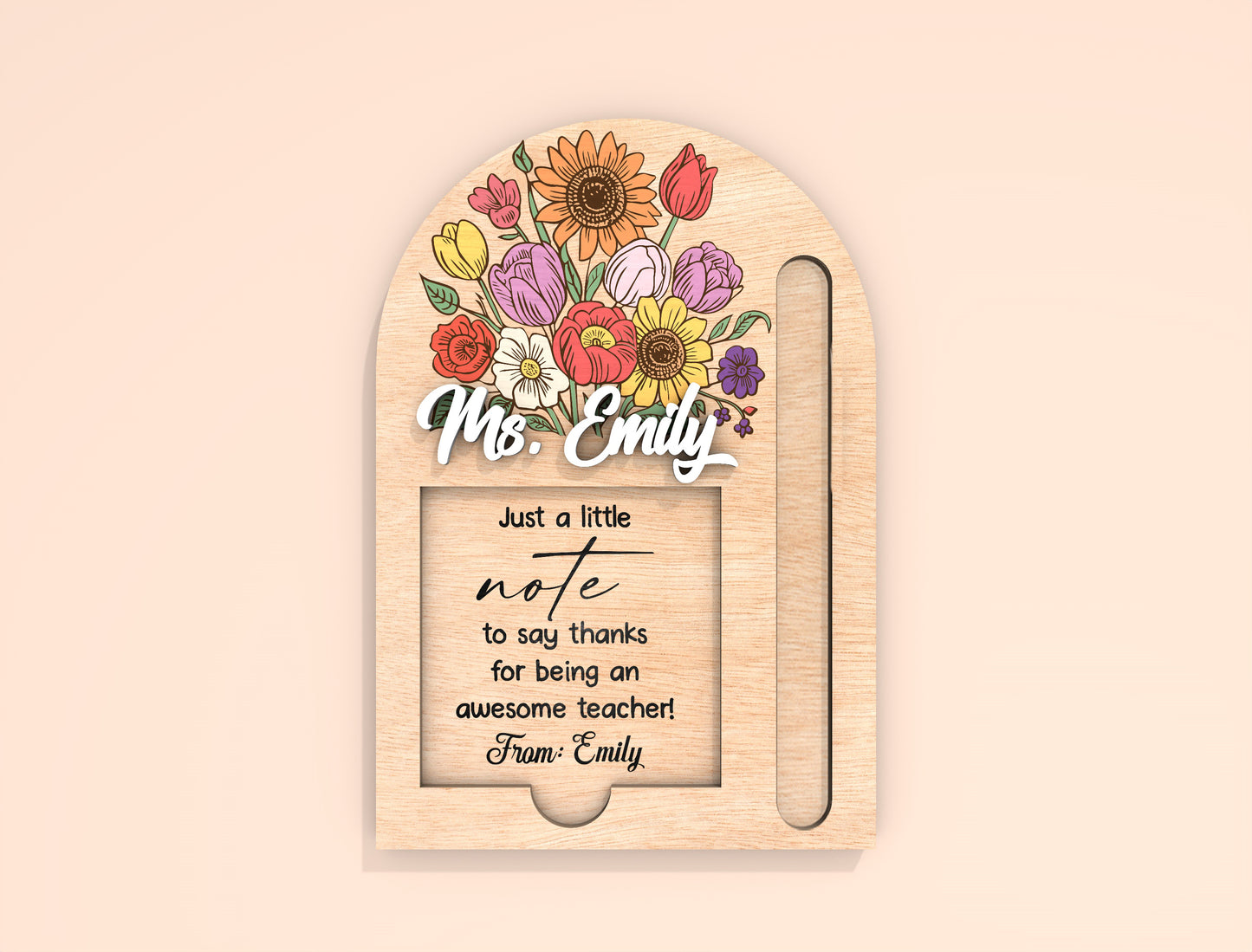 Personalized Teacher Sticky Note Holder SVG Bundle Laser Cut File for Glowforge and LightBurn