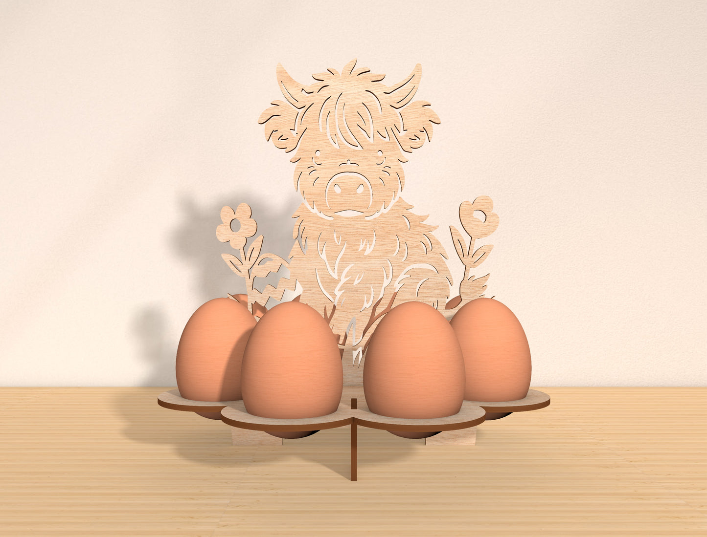 Easter Bunny Egg Holder Stand Laser Cut File | Spring Tabletop Egg Display | Ready to Cut | Glowforge, xTool, LightBurn, etc.