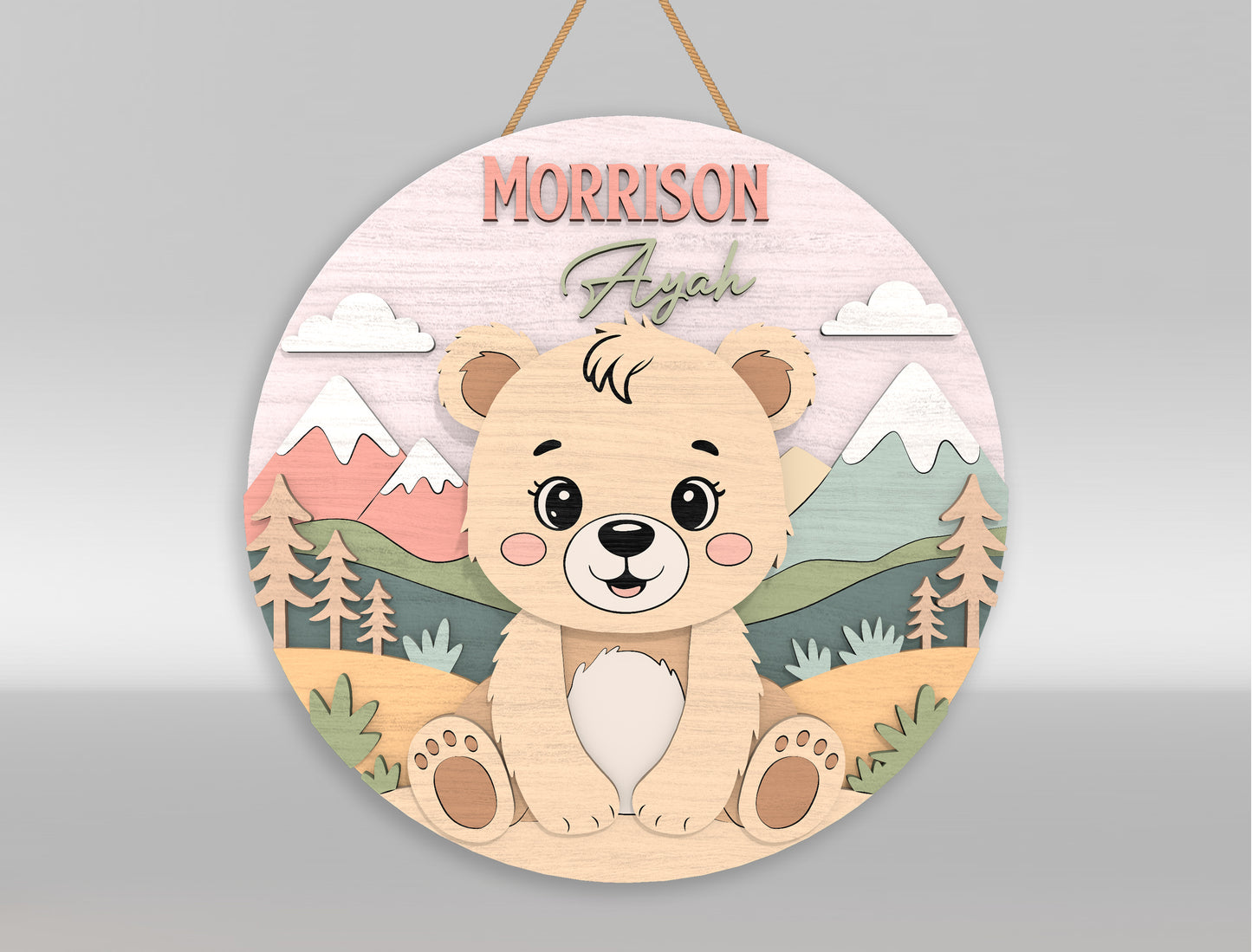 Woodland Fox Nursery Name Sign SVG for Glowforge and LightBurn