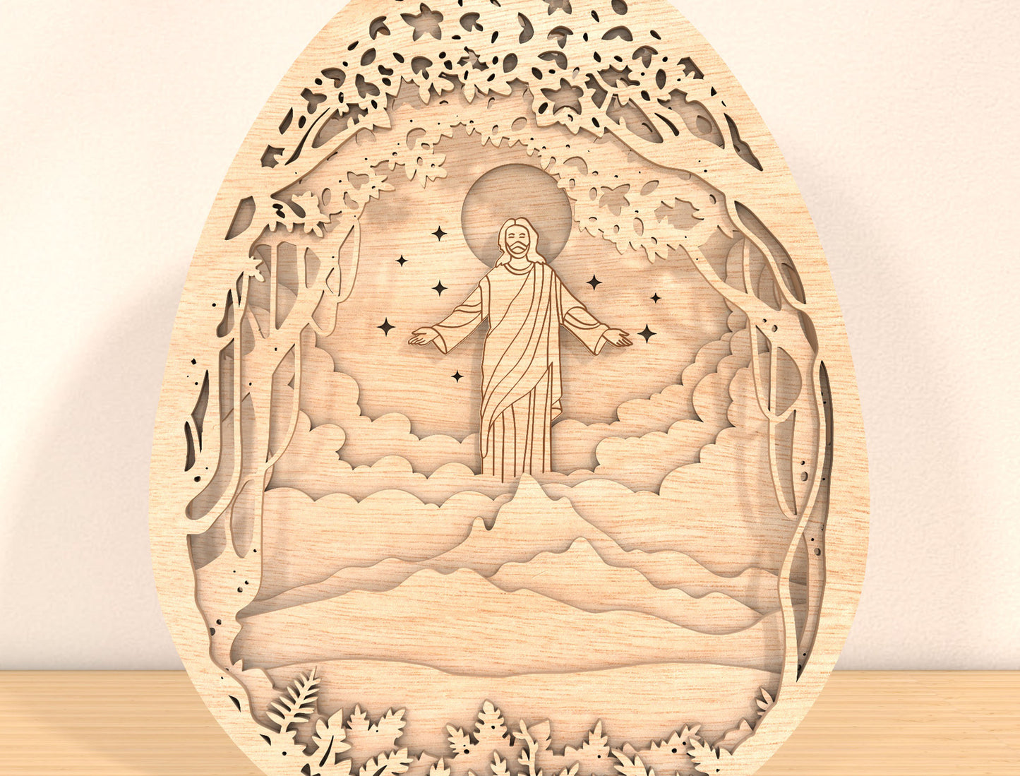 Multilayer Angel Light Scene SVG Christian Heaven for xTool and LightBurn