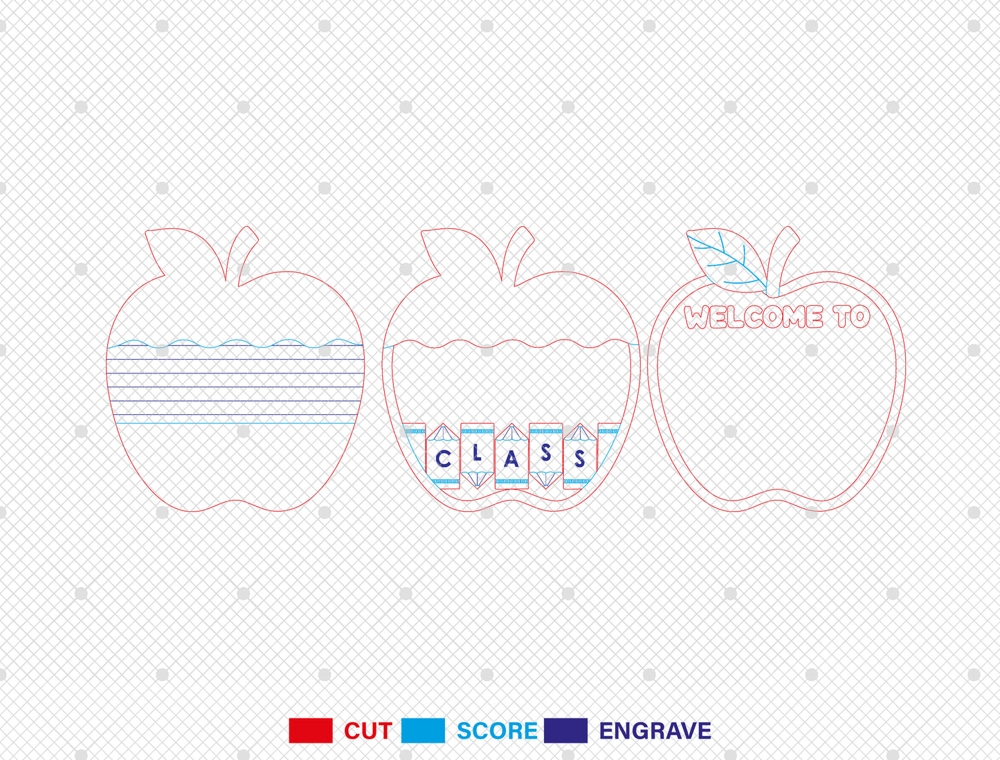 Personalized Apple Classroom Door Sign SVG Laser Cut File for Glowforge