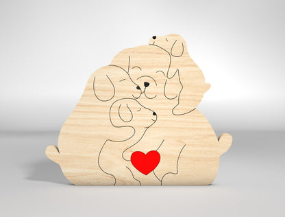 Personalized Animal Family Puzzle SVG for Glowforge and xTool