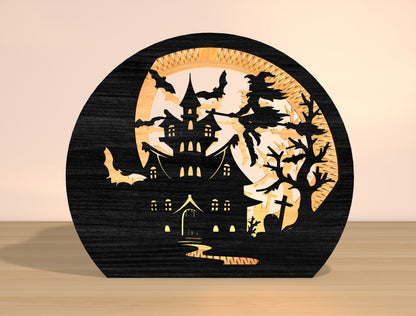 Haunted House Halloween Lantern SVG Bundle for Glowforge xTool LightBurn