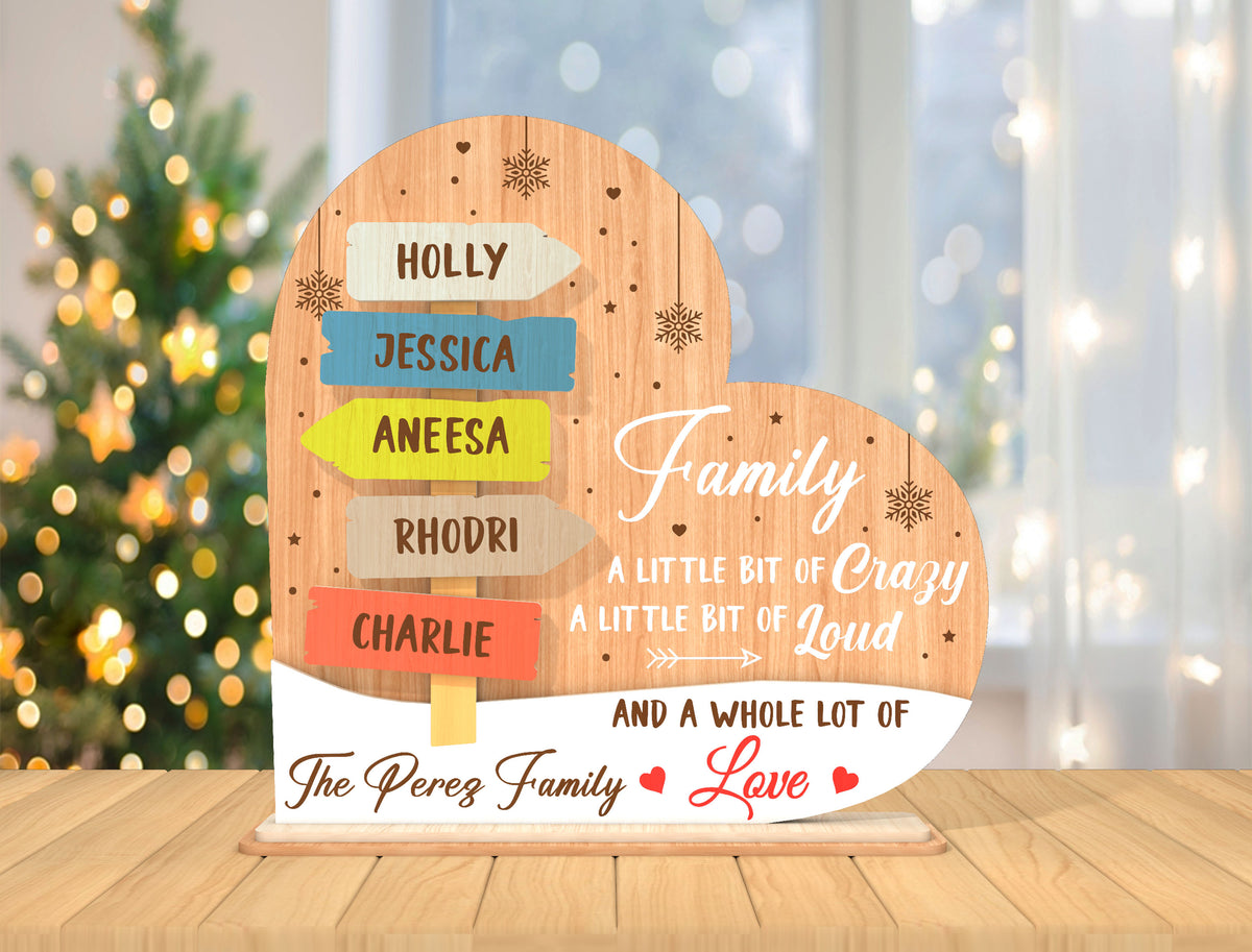 Personalized Family Name Sign SVG Laser Cut Tabletop Decor