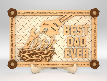 Best Dad Ever Tool Sign SVG Laser Cut File for Glowforge and LightBurn