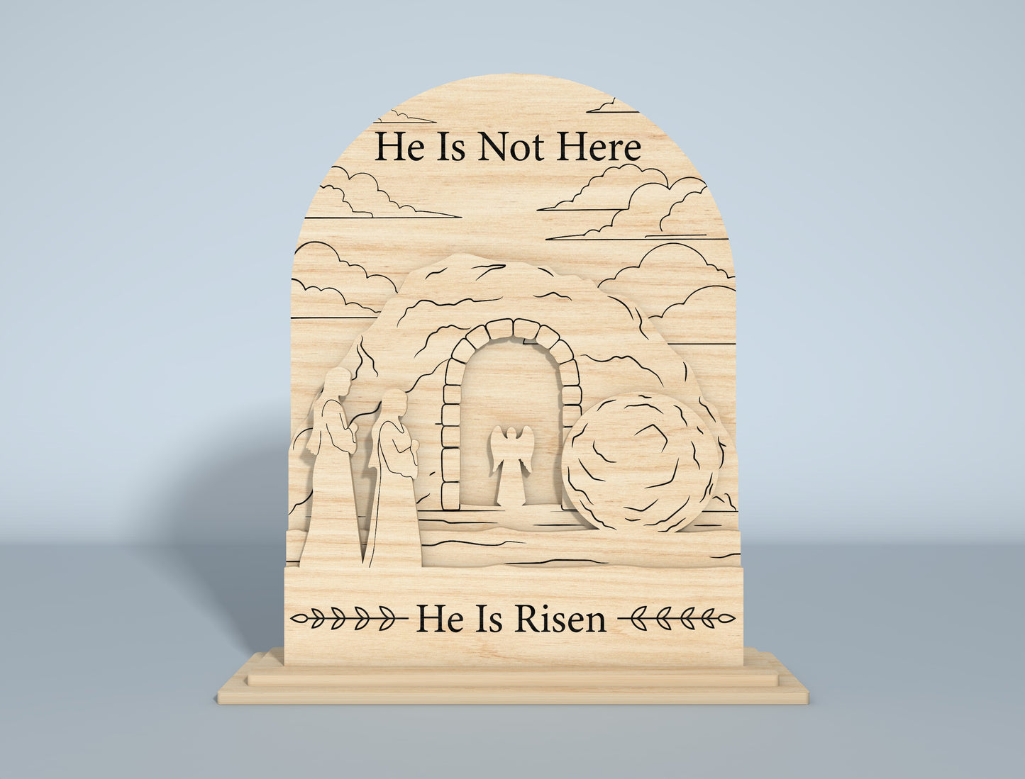 Christian Easter Tabletop SVG Bundle Engraved Scene for Glowforge