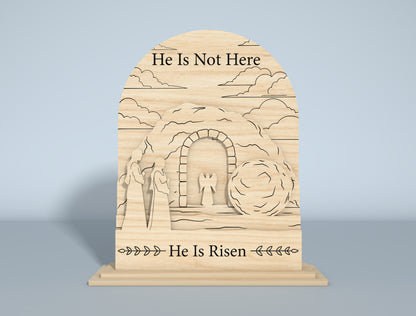 Christian Easter Tabletop SVG Bundle Engraved Scene for Glowforge