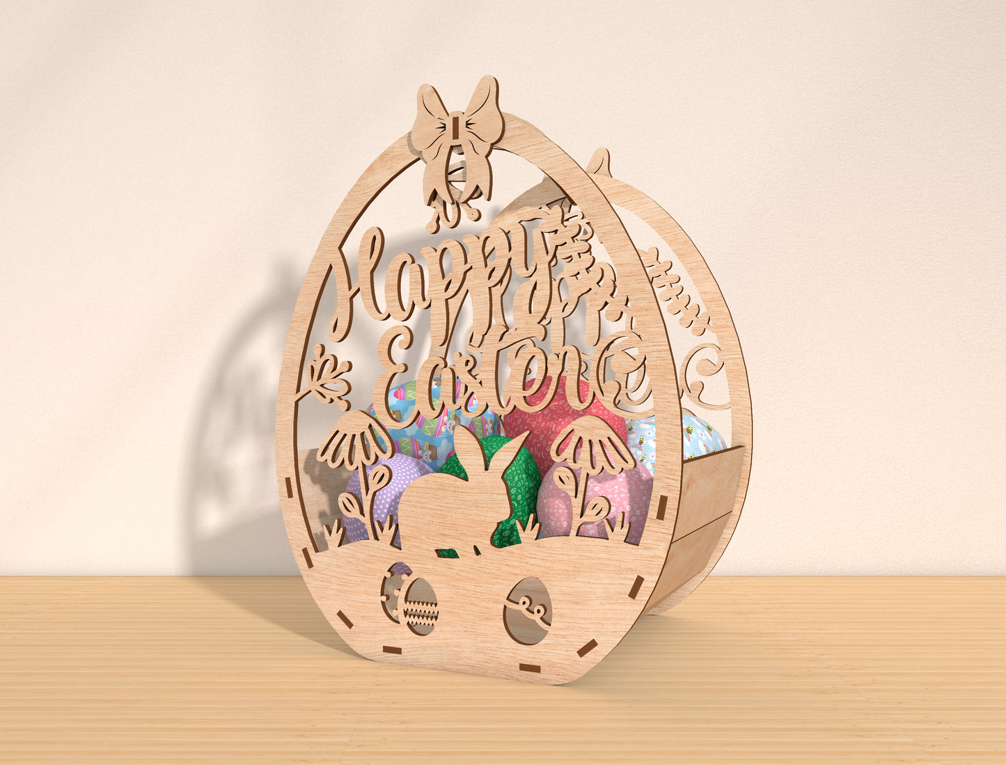 Easter Egg Basket Holder SVG Bundle 9 Bunny Designs for Glowforge and xTool