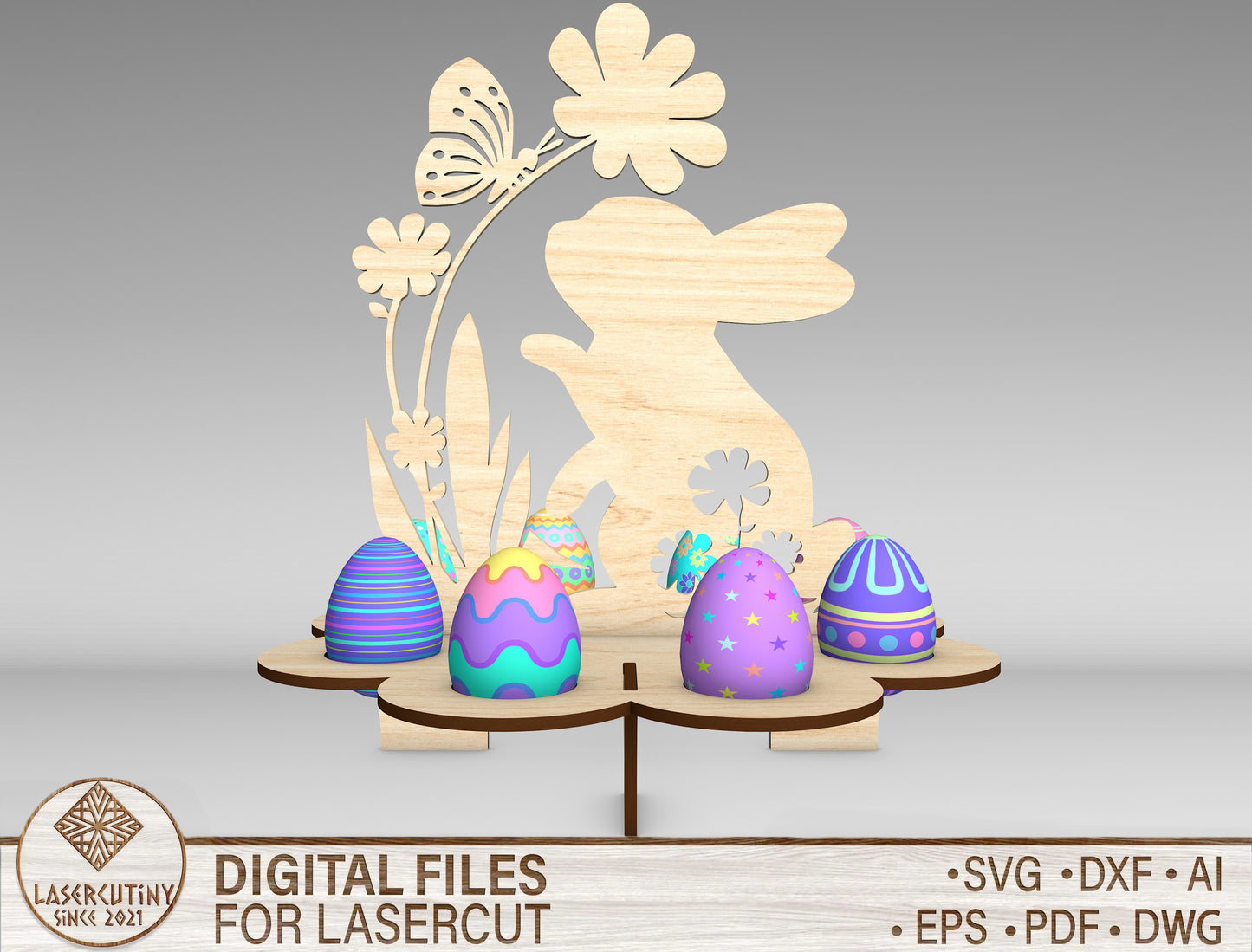 Cute Easter Bunny Egg Holder SVG Bundle 5 Designs for Glowforge and xTool