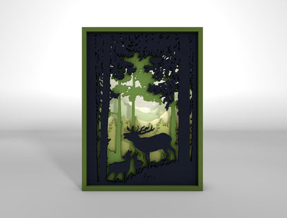 Forest Wall Hanging SVG Multilayer for Glowforge and xTool Laser Cut File