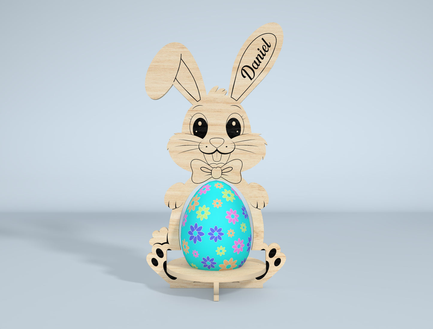 Personalized Bunny Egg Stand SVG Bundle 9 Designs for LightBurn and xTool