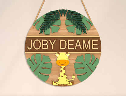 Personalized Jungle Animal Name Sign SVG Bundle for Glowforge and xTool