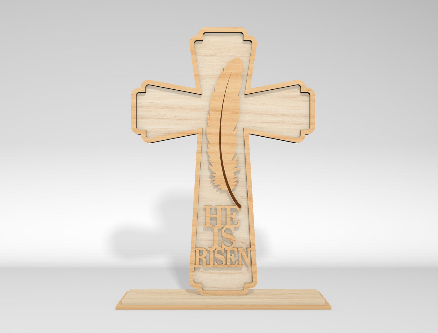 Christian Easter Cross He Is Risen Sign SVG Bundle for Glowforge and xTool