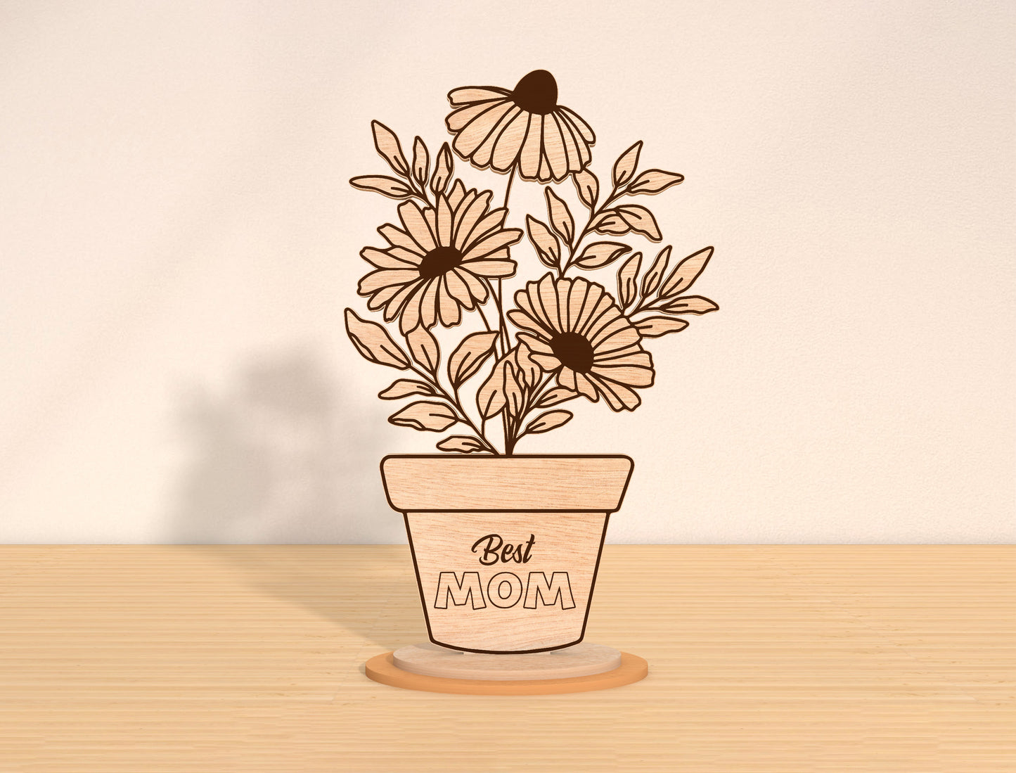 Mom Flower Pot Sign SVG Bundle Mother's Day for LightBurn and xTool