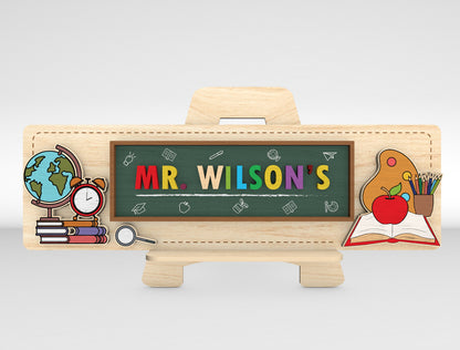 Personalized Teacher Name Plate SVG Laser Cut File for Glowforge Users