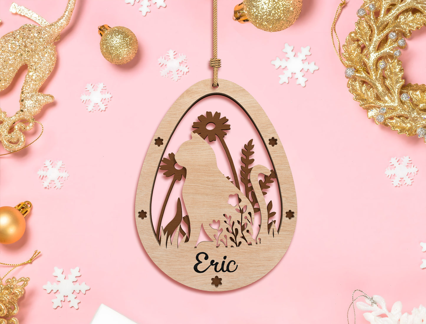 Personalized Easter Egg Name Ornament SVG Custom for Glowforge and xTool
