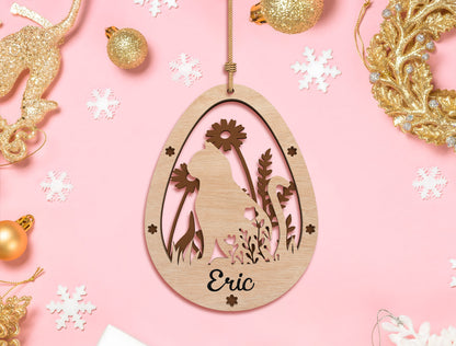 Personalized Easter Egg Name Ornament SVG Custom for Glowforge and xTool