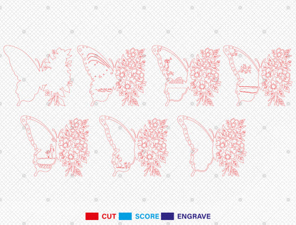Mother's Day Butterfly Multilayer SVG 3D Wall Art Laser Cut File for LightBurn and Glowforge