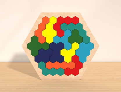 Hexagon Puzzle Board SVG Laser Cut File for Glowforge and xTool